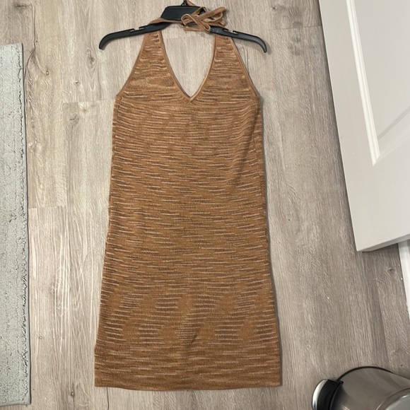 NWOT Halter Sweater Dress by Wild Fable in Light Brown Space Dye - Size XL - Picture 3 of 6
